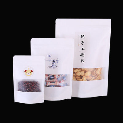 Kraft Paper Bags With Your Own Design And Window And Heat Seal And Zipper Top