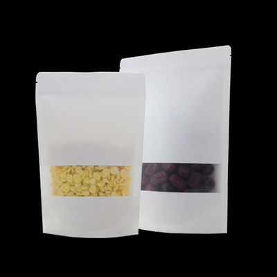 Kraft Paper Bags With Your Own Design And Window And Heat Seal And Zipper Top