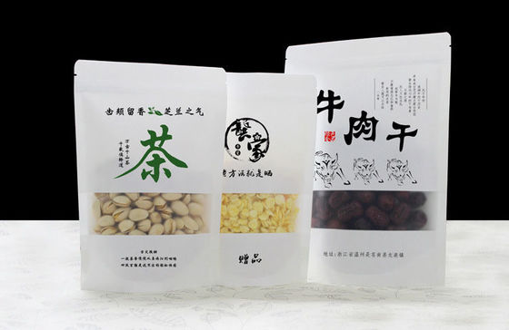 Kraft Paper Bags With Your Own Design And Window And Heat Seal And Zipper Top