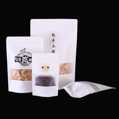 Kraft Paper Bags With Your Own Design And Window And Heat Seal And Zipper Top