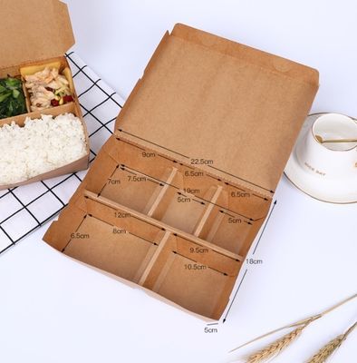 Craft Paper Printed Container Tray for Sushi Food Slim Japanese Packaging Take Away Disposable