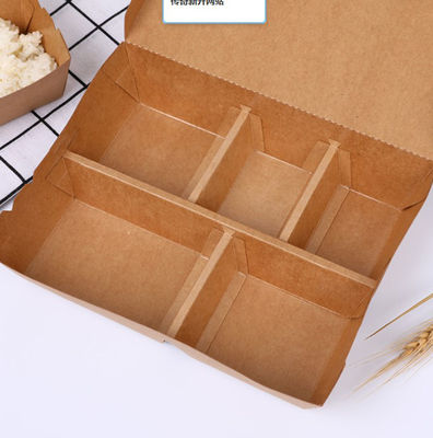 Craft Paper Printed Container Tray for Sushi Food Slim Japanese Packaging Take Away Disposable