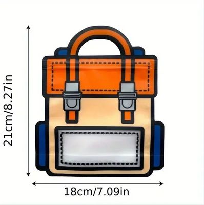 Customizable and Fun Transparent Cartoon Reusable Backpack Shaped Zipper Plastic Gift Bag