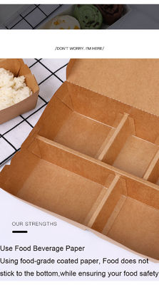 Craft Paper Printed Container Tray for Sushi Food Slim Japanese Packaging Take Away Disposable
