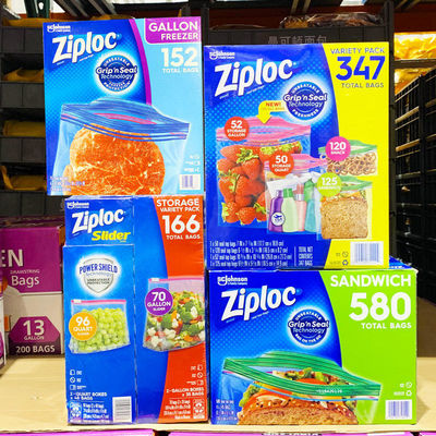 Plastic PP Gravure Printing Easy Open Tabs Sandwich LDPE Freezer Ziplock Bags