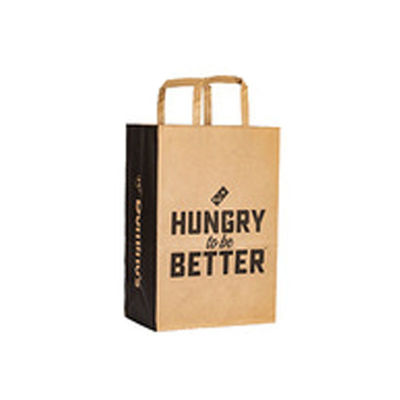 Flexiloop Handle Customized Logo Accepted Kraft Paper Bags for Boutique Gift Shopping