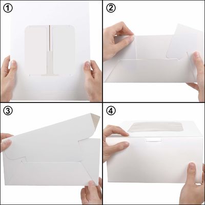 Custom Order Accepted 12 x 12 x 6 Inch Square Cardboard Cake Box with Window