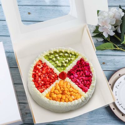 Custom Order Accepted 12 x 12 x 6 Inch Square Cardboard Cake Box with Window