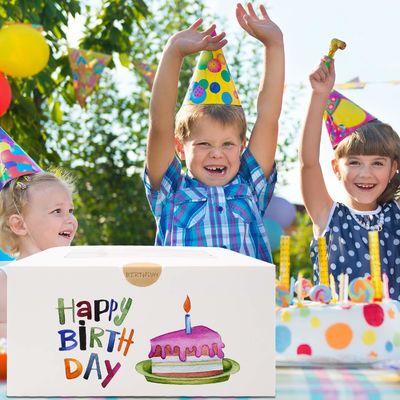 Custom Order Accepted 12 x 12 x 6 Inch Square Cardboard Cake Box with Window