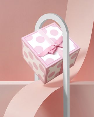 Embossing Deluxe Square Gift Box With Candy Cover And Flowers Printing