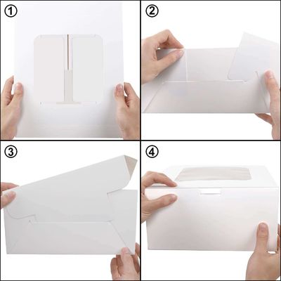 White Paper Bakery Box with Window Square Cardboard Disposable Cake Box