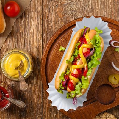 Disposable Package for 6'' Food White Fluted Sandwiches Hamburgers and More in Aseptic Box
