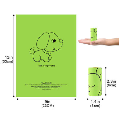 2 Rolls for Delivery 15 pcs Degradable Imported Raw Materials PET Dog Cat POP Garbage Bag