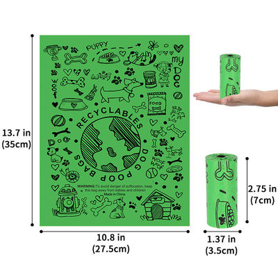 Pet Dog Cat Plastic Garbage Bag with Degradable Material PE Unit Roll and OEM Logo