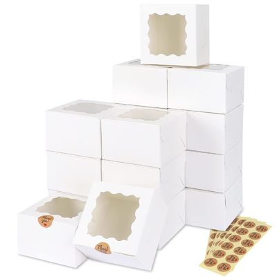 Customized Color 10x10x10 Square Cake Boxes for Packaging Desserts and Pastries