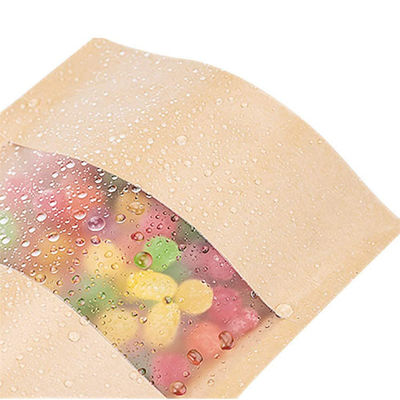 Convenient Brown Kraft Paper Stand Up Bag With Ziplock for Easy Handling and Storage
