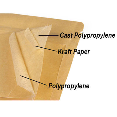 Convenient Brown Kraft Paper Stand Up Bag With Ziplock for Easy Handling and Storage