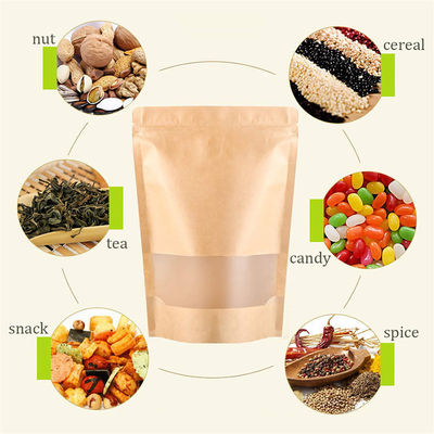 Convenient Brown Kraft Paper Stand Up Bag With Ziplock for Easy Handling and Storage