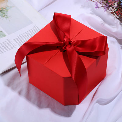 Custom Boutique Luxury Matt Jewelry Gift Box with Magnetic Closure and Black Ribbon