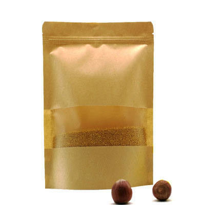 Zipper Top Kraft Paper Food Packaging Bag with Self-supporting Design and PE Material