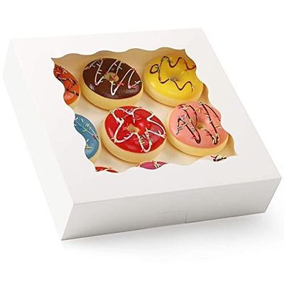 Window Packaging Bakery Cake Box with Inserts 12 Hole Cupcake Holder in Kraft Paper