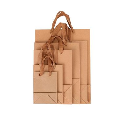 Gravnre Printing Recyclable Kraft Paper Bag for Household Products Grocery Shopping