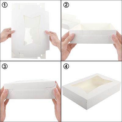 White 12 x12 x12 Cookie Pastry Packing Desserts Cake Donut Box with Clear Window