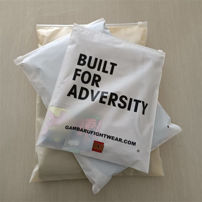 Customize Any Color Moisture Proof Polybags for Shoes and Clothing Frosted Zipper Bag
