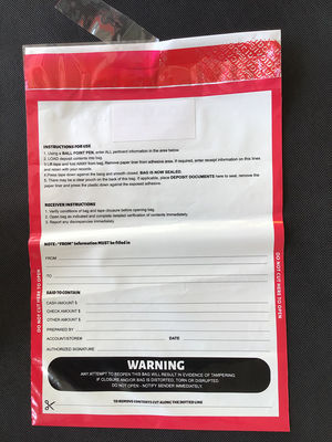 ISO9001 Certified Cash Security Courier Plastic Bag for Bank Deposit Bag With Valve