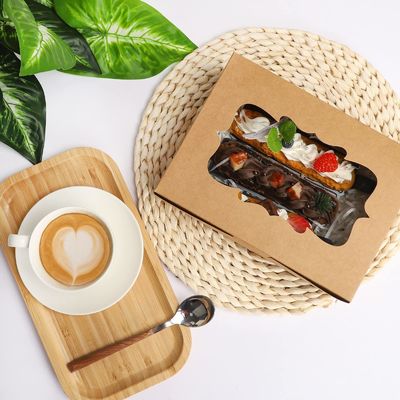 White Food Grade Craft Paper Bakery Biscuit Packaging With PVC Window