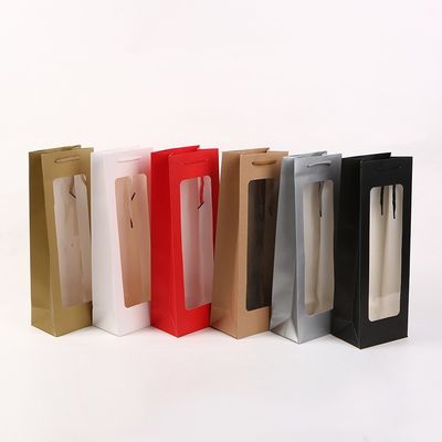 Custom Luxury Paper Prime Branded Packing Wine Bottle Bags For Whisky Alcohol Gifts