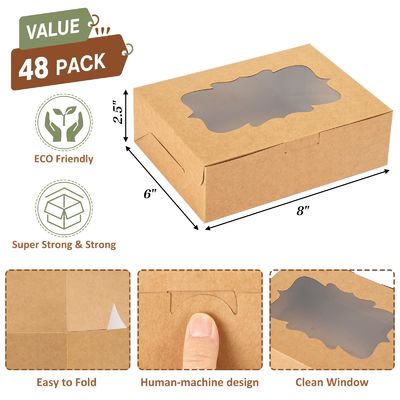 White Food Grade Craft Paper Bakery Biscuit Packaging With PVC Window