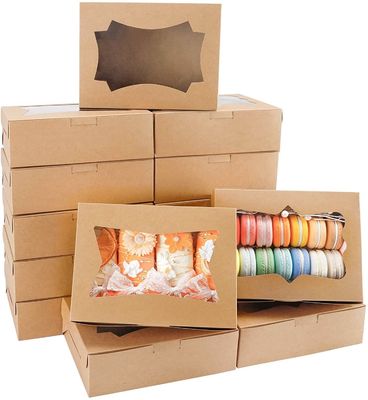 White Food Grade Craft Paper Bakery Biscuit Packaging With PVC Window