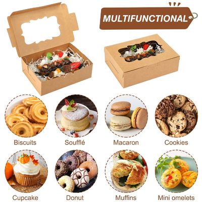 White Food Grade Craft Paper Bakery Biscuit Packaging With PVC Window