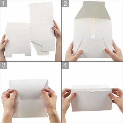Packing Material White 12 Pack 8x8x4 Inches Square Paper Birthday Party Gift Box with Lids