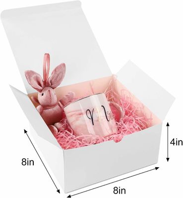 Packing Material White 12 Pack 8x8x4 Inches Square Paper Birthday Party Gift Box with Lids