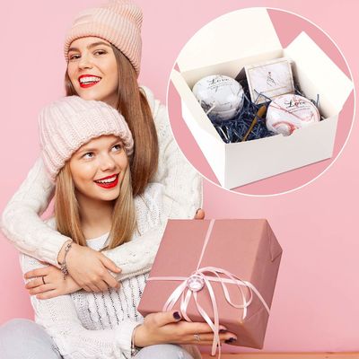 Packing Material White 12 Pack 8x8x4 Inches Square Paper Birthday Party Gift Box with Lids