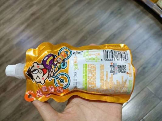 MH-YX0002 Customized Design Drink Pouch With Spout Packaging For Carbonated Drinks