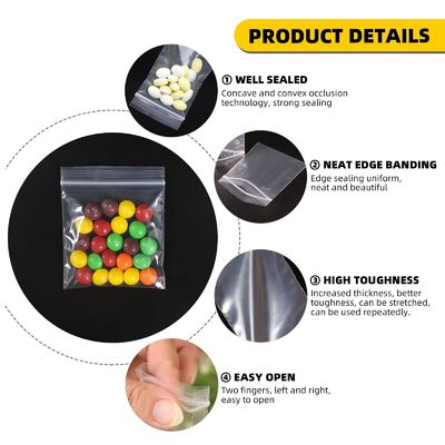Custom Logo Compostable Zipper Bag Transparent Plastic Packaging for Easy Open Polybag