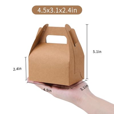 Recyclable Disposable Bakery Takeaway Brown Kcraft Cake Box Cake Card Box with Handle