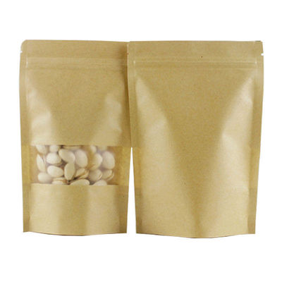 Custom Order Accepted SGS Certified Kraft Paper Bag with Window and Zipper