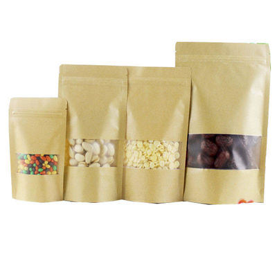 Custom Order Accepted SGS Certified Kraft Paper Bag with Window and Zipper