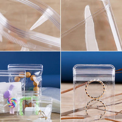 Zipper Top Sealing Small Jewelry Bags with Custom Logo Thick Clear Plastic Earring Bags