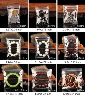 Zipper Top Sealing Small Jewelry Bags with Custom Logo Thick Clear Plastic Earring Bags