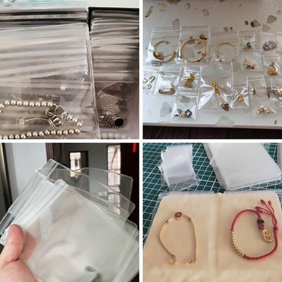 Zipper Top Sealing Small Jewelry Bags with Custom Logo Thick Clear Plastic Earring Bags