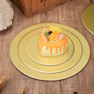 Golden Cake Boards Cardboard Food Beverage Smooth Cake Drum Round Shape for Cake Shop