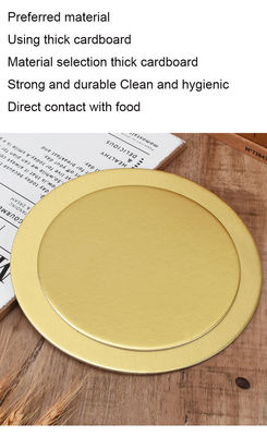 Golden Cake Boards Cardboard Food Beverage Smooth Cake Drum Round Shape for Cake Shop