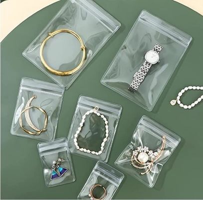 Custom Printed Logo Plastic Zipper Lock Bag For Jewelry Pouch Necklace Zipper Bag
