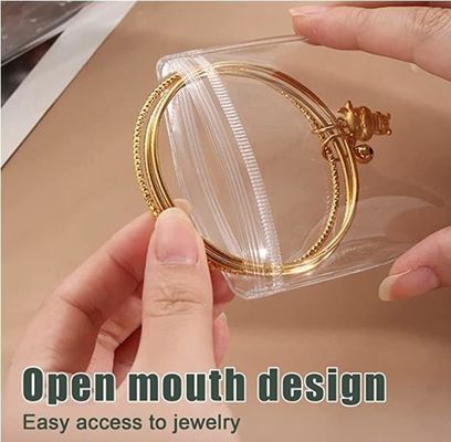 Custom Printed Logo Plastic Zipper Lock Bag For Jewelry Pouch Necklace Zipper Bag
