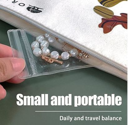 Custom Printed Logo Plastic Zipper Lock Bag For Jewelry Pouch Necklace Zipper Bag